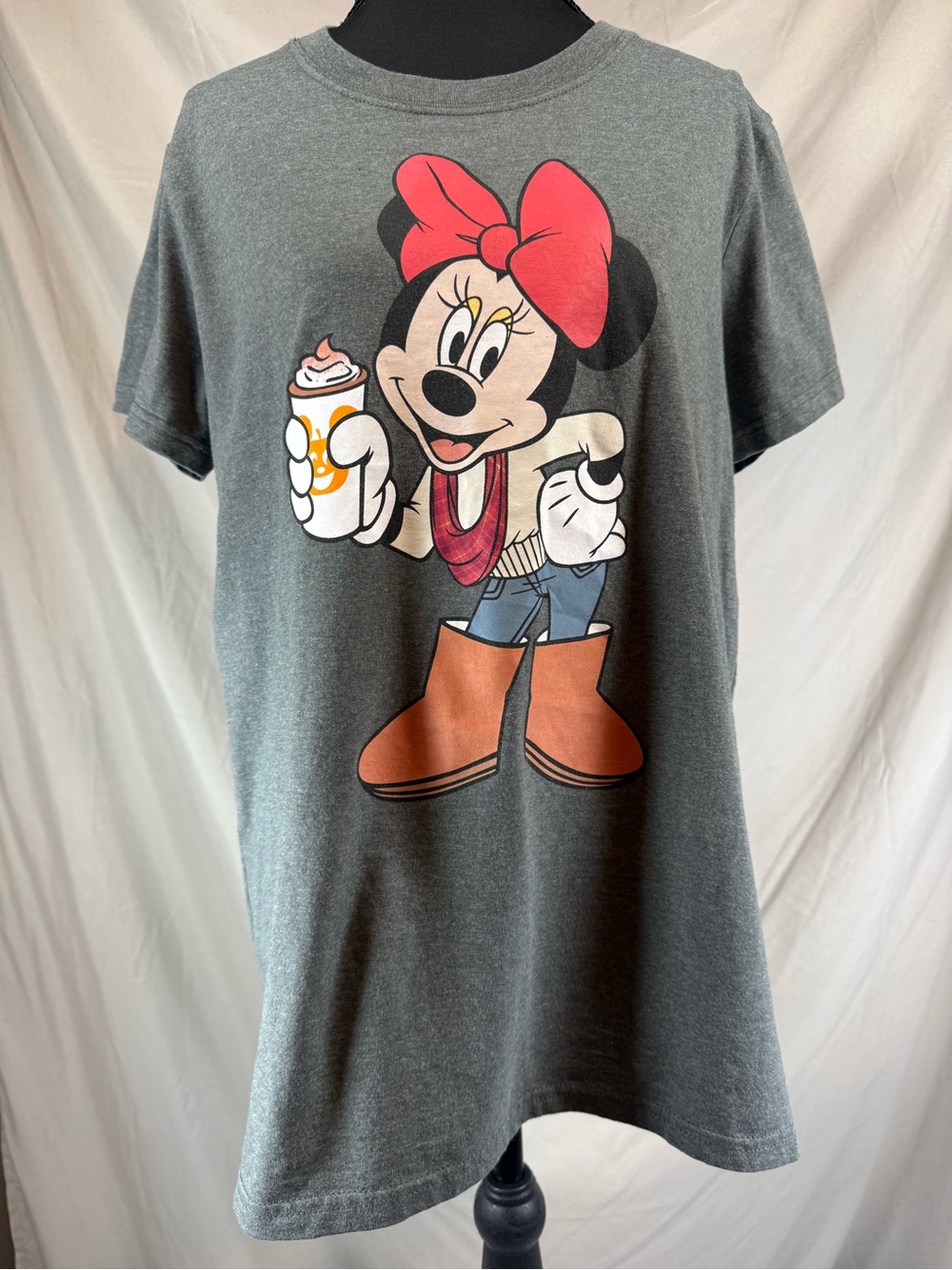 Disney Minnie Mouse “Pumpkin Spice Era” Fall Graphic Tee- Gray - Size Large